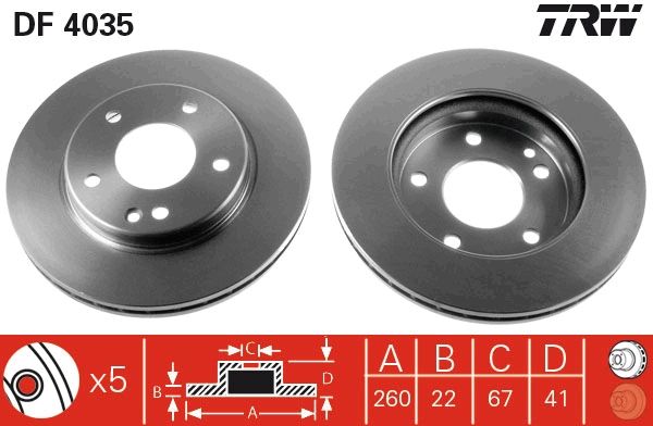 TRW DF4035 Brake Disc