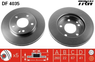 Brake Disc TRW DF4035