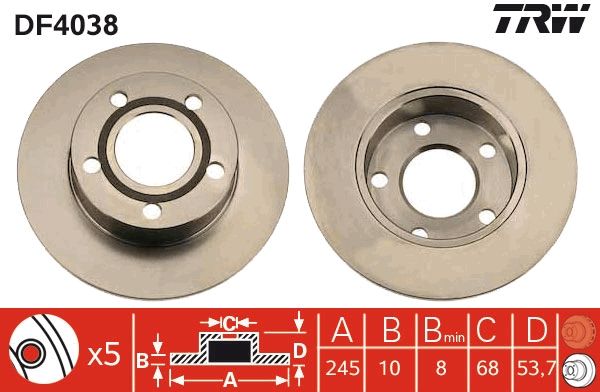 TRW DF4038 Brake Disc