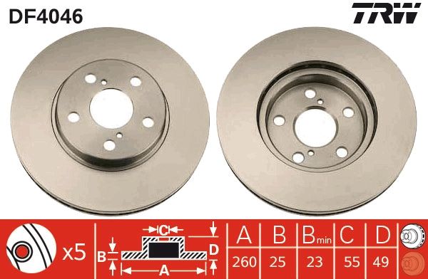 TRW DF4046 Brake Disc