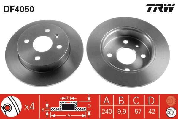 TRW DF4050 Brake Disc