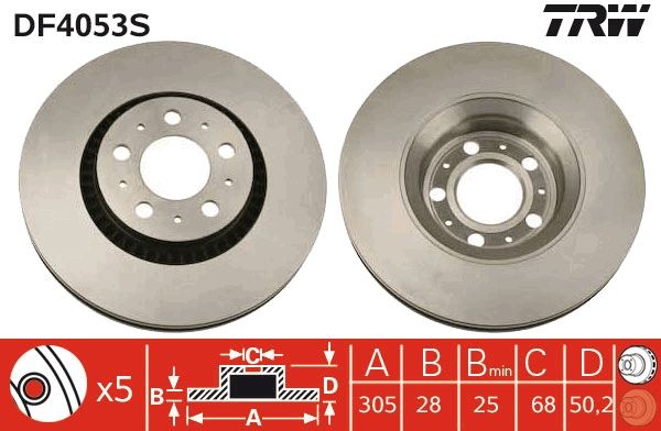 TRW DF4053S Brake Disc