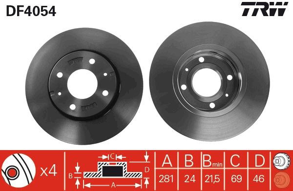 TRW DF4054 Brake Disc