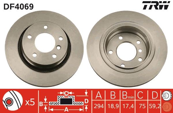 TRW DF4069 Brake Disc