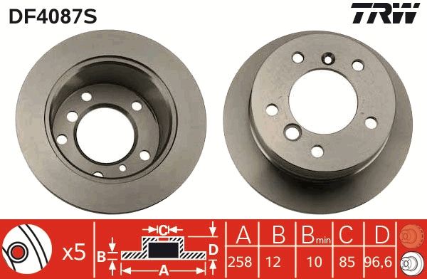 TRW DF4087S Brake Disc