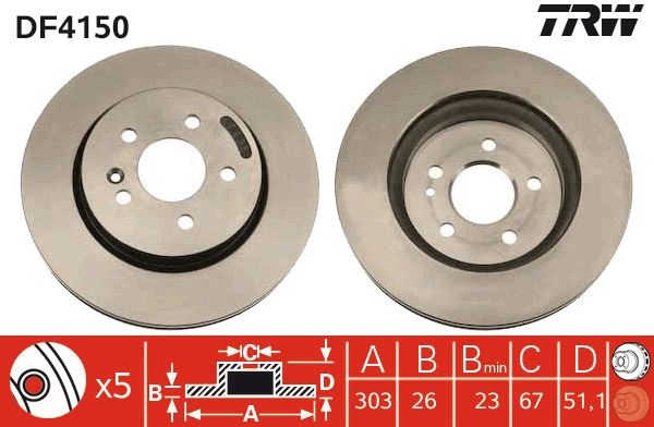 TRW DF4150 Brake Disc