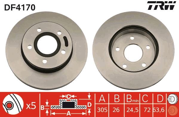 TRW DF4170 Brake Disc