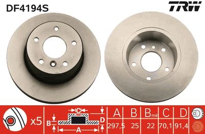 Brake Disc TRW DF4194S