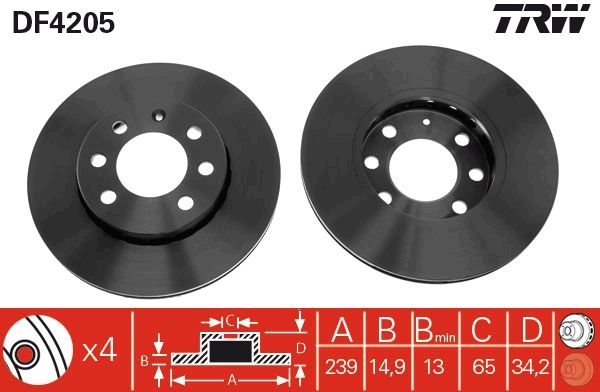 TRW DF4205 Brake Disc