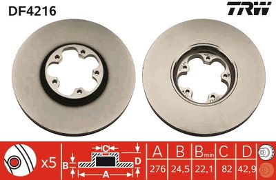 Brake Disc TRW DF4216