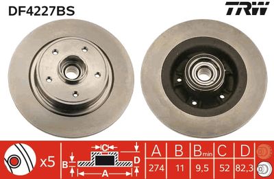 Brake Disc TRW DF4227BS