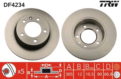 Brake Disc TRW DF4234