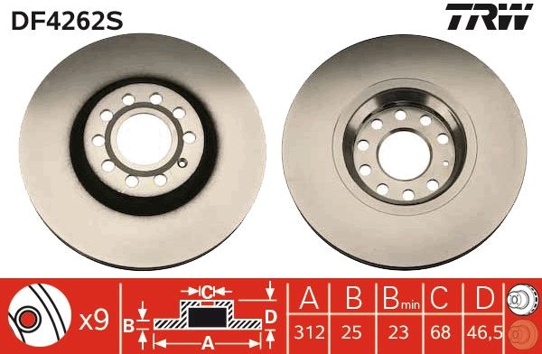 TRW DF4262S Brake Disc