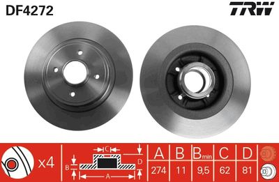 Brake Disc TRW DF4272