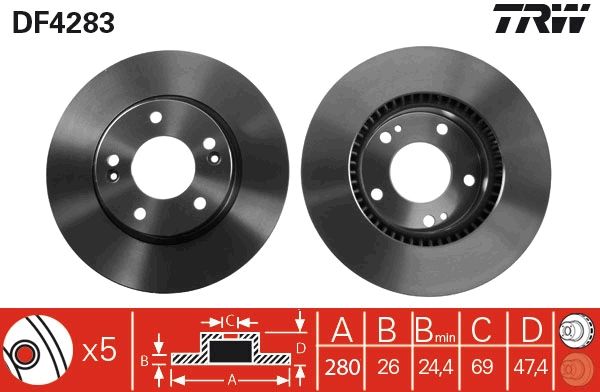 TRW DF4283 Brake Disc