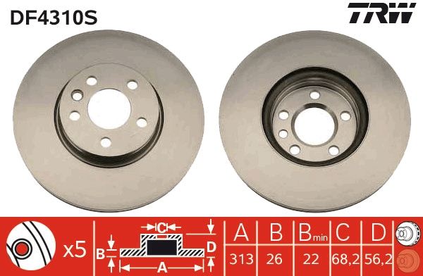 TRW DF4310S Brake Disc