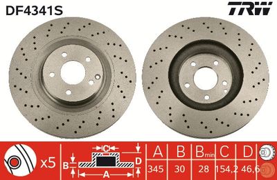 Brake Disc TRW DF4341S