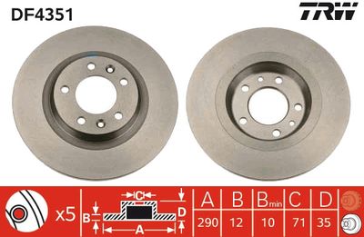 Brake Disc TRW DF4351