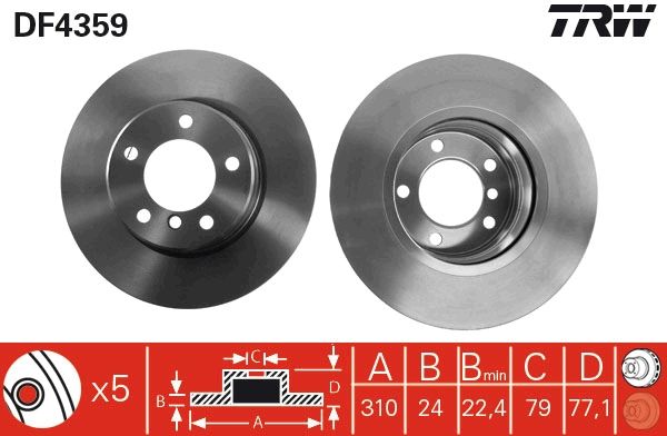 TRW DF4359 Brake Disc