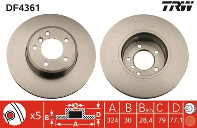 Brake Disc TRW DF4361