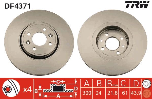 TRW DF4371 Brake Disc