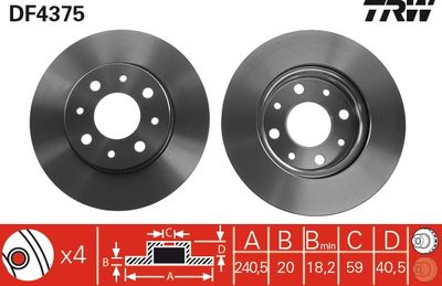 Brake Disc TRW DF4375