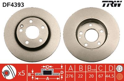 Brake Disc TRW DF4393