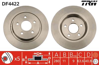 Brake Disc TRW DF4422