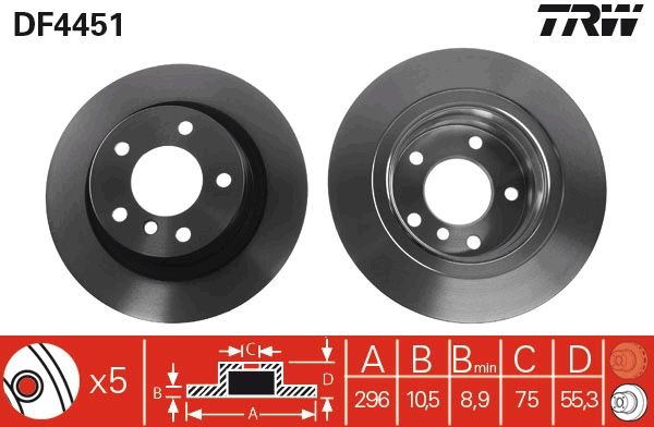 TRW DF4451 Brake Disc