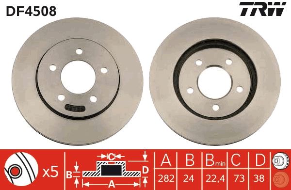 TRW DF4508 Brake Disc