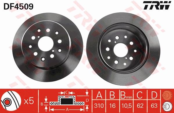 TRW DF4509 Brake Disc