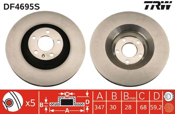 TRW DF4695S Brake Disc