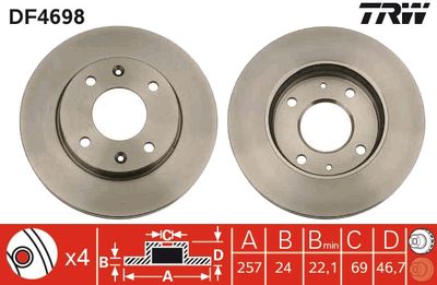 Brake Disc TRW DF4698