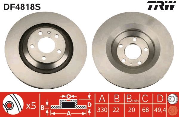 TRW DF4818S Brake Disc