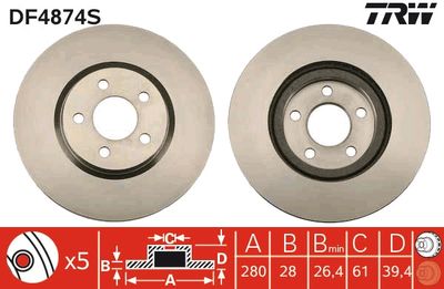 Brake Disc TRW DF4874S