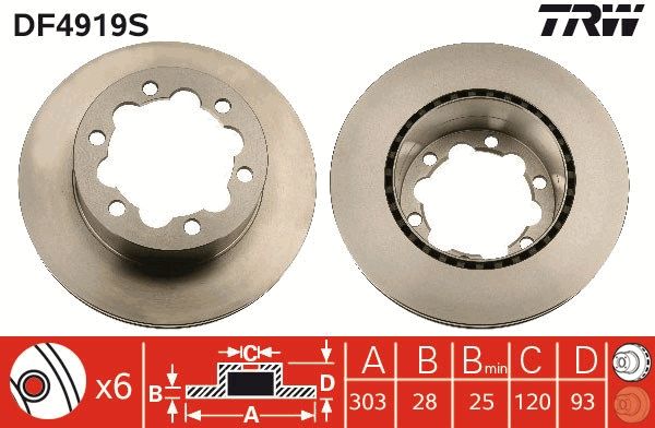 TRW DF4919S Brake Disc