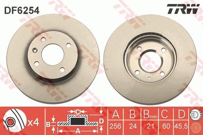 Brake Disc TRW DF6254