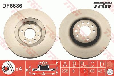 Brake Disc TRW DF6686