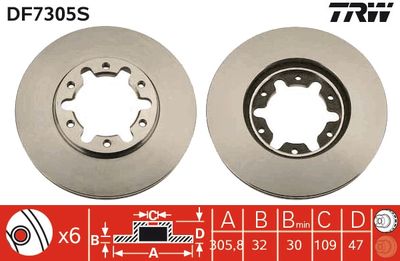 Brake Disc TRW DF7305S