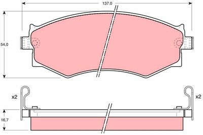 Brake Pad Set, disc brake TRW GDB1008