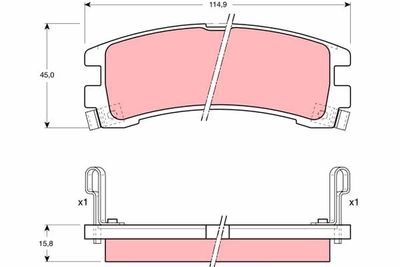 Brake Pad Set, disc brake TRW GDB1018