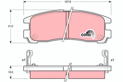 Brake Pad Set, disc brake TRW GDB1023