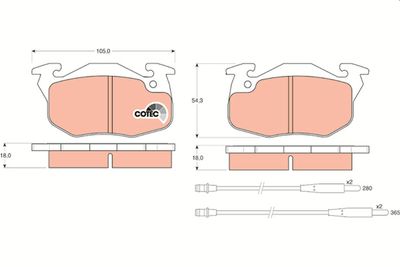 Brake Pad Set, disc brake TRW GDB1033