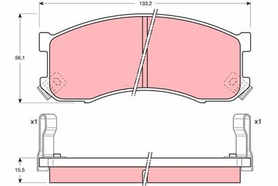 Brake Pad Set, disc brake TRW GDB1037