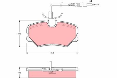 Brake Pad Set, disc brake TRW GDB1039