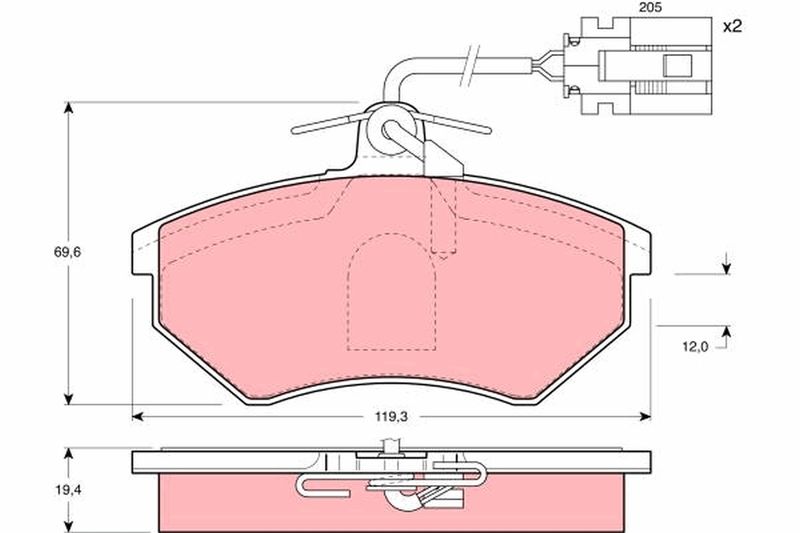 TRW GDB1057 Brake Pad Set, disc brake