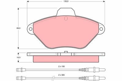 Brake Pad Set, disc brake TRW GDB1102