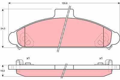 Brake Pad Set, disc brake TRW GDB1136