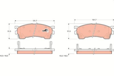 Brake Pad Set, disc brake TRW GDB1139