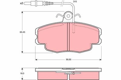 Brake Pad Set, disc brake TRW GDB114